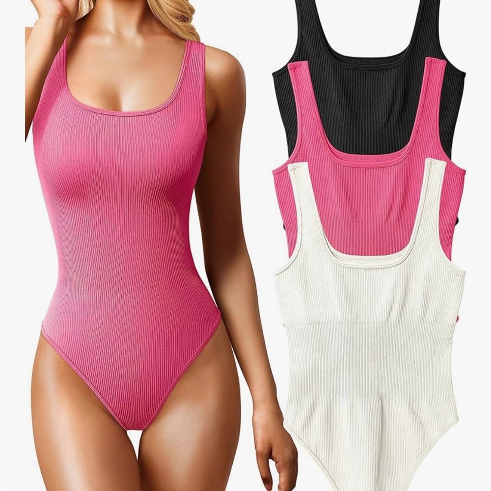 Women's Ribbed Tank Bodysuits 3 pack